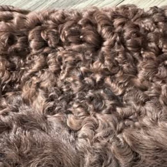 Élégant manteau vintage réversible – fourrure karakul & cuir chocolat - Picture 5 of 10